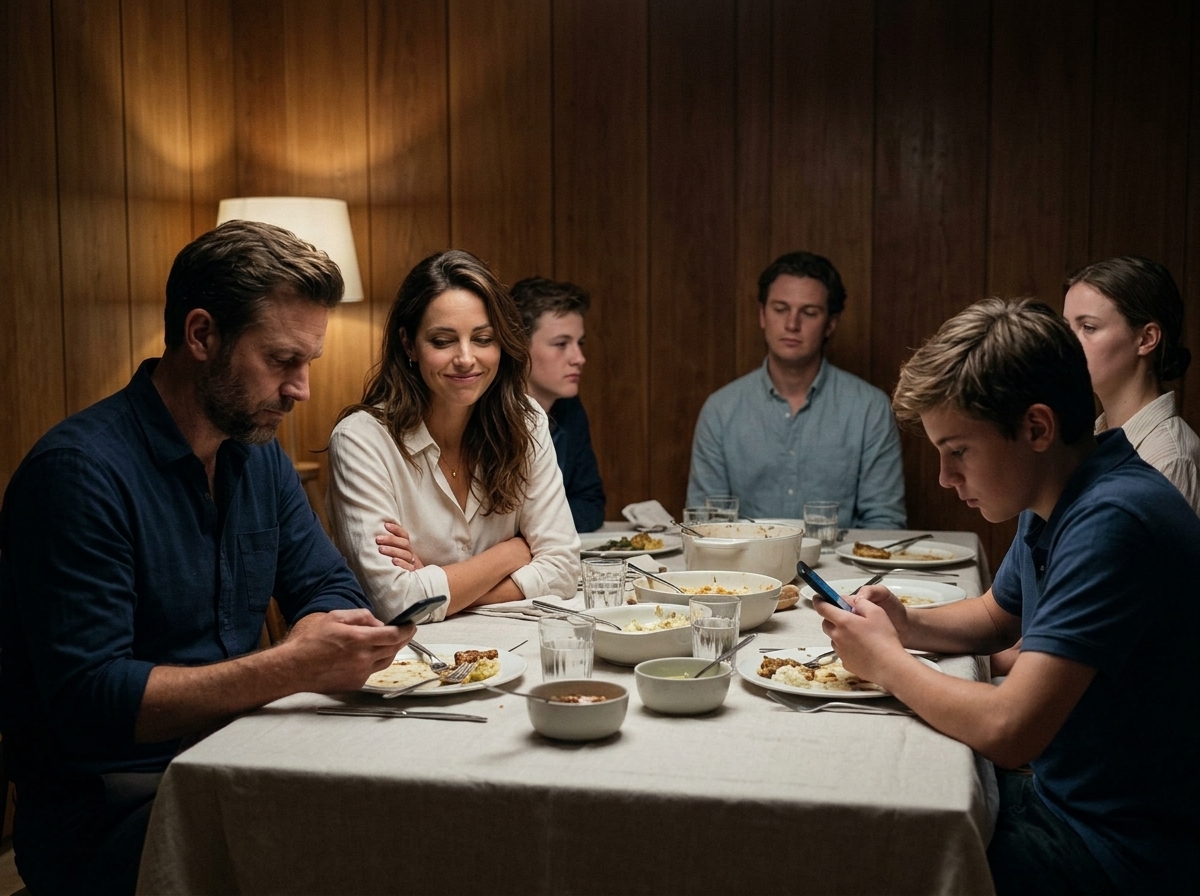 A distant, awkward dinner